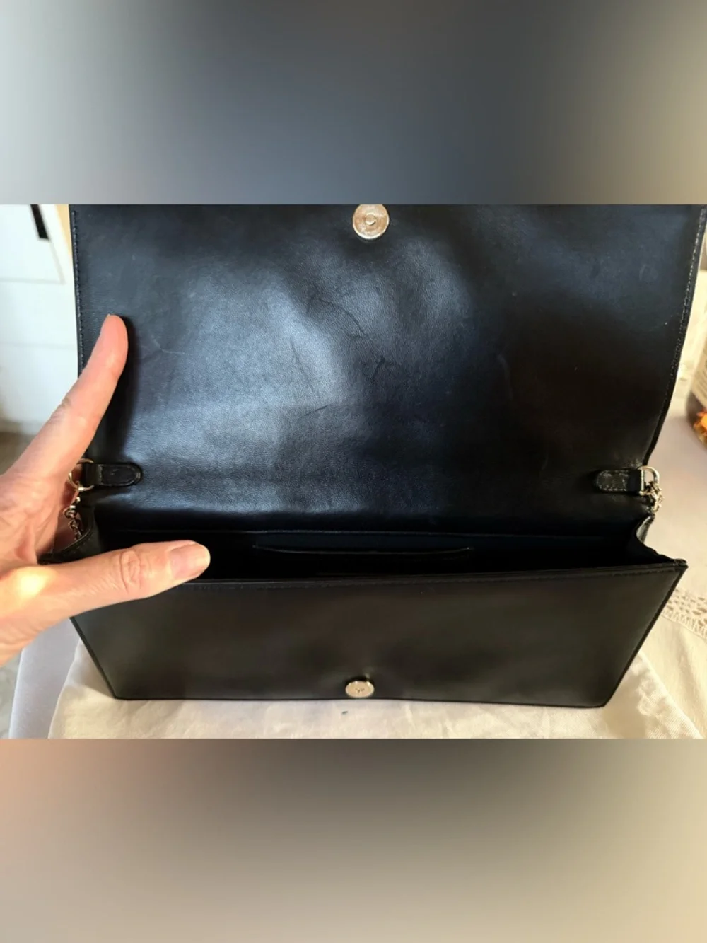 DIOR Lady Dior Pouch Black Cannage Lambskin with Detachable Chain - Picture 6 of 9